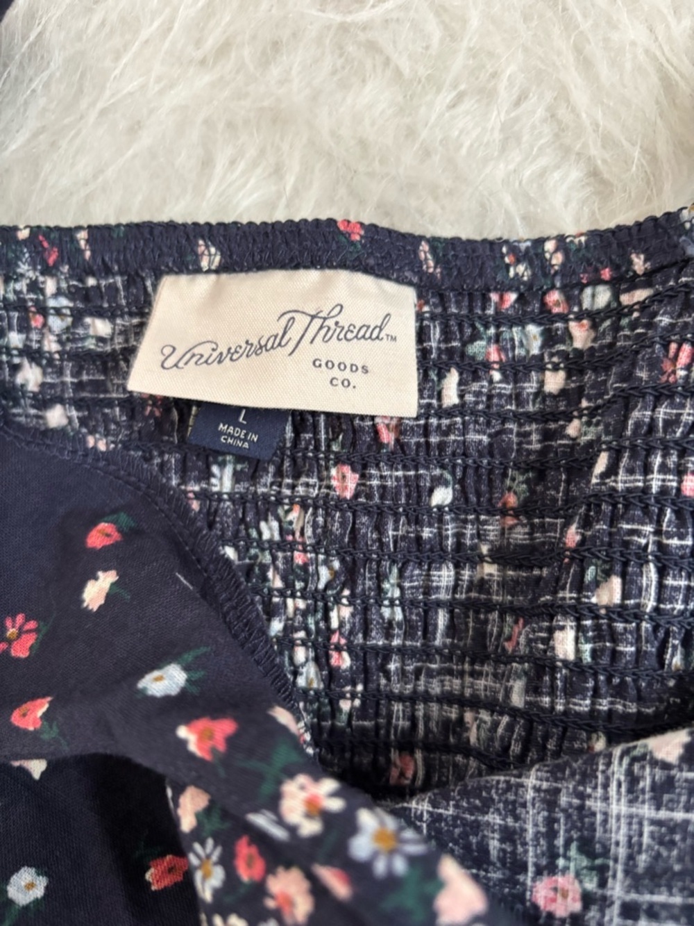 Universal Thread NWT Women’s Navy Floral AOP Sundress with Ruffle Straps - Picture 3 of 4